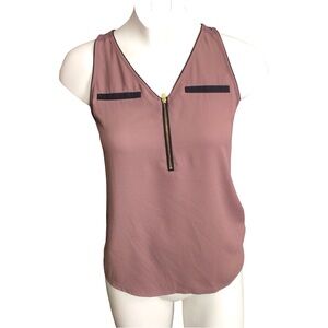 Express Mauve Zip-Front Blouse Y2K size XS